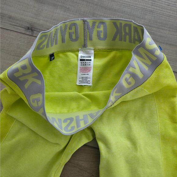 Gymshark Low Rise Training Tights Neon Green/Yellow Women Sz S - Picture 5 of 8